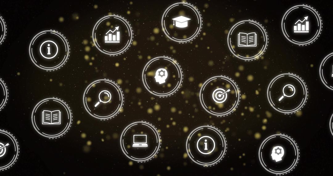 Global Connections with Digital Network Icon Display