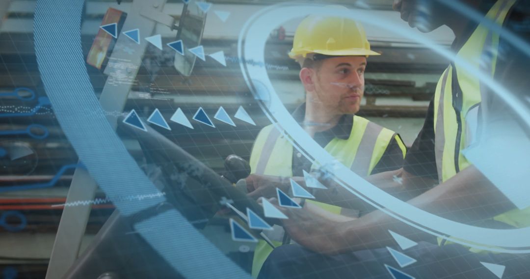 Engineers Using Advanced AR Technology for Efficient Facility Operations