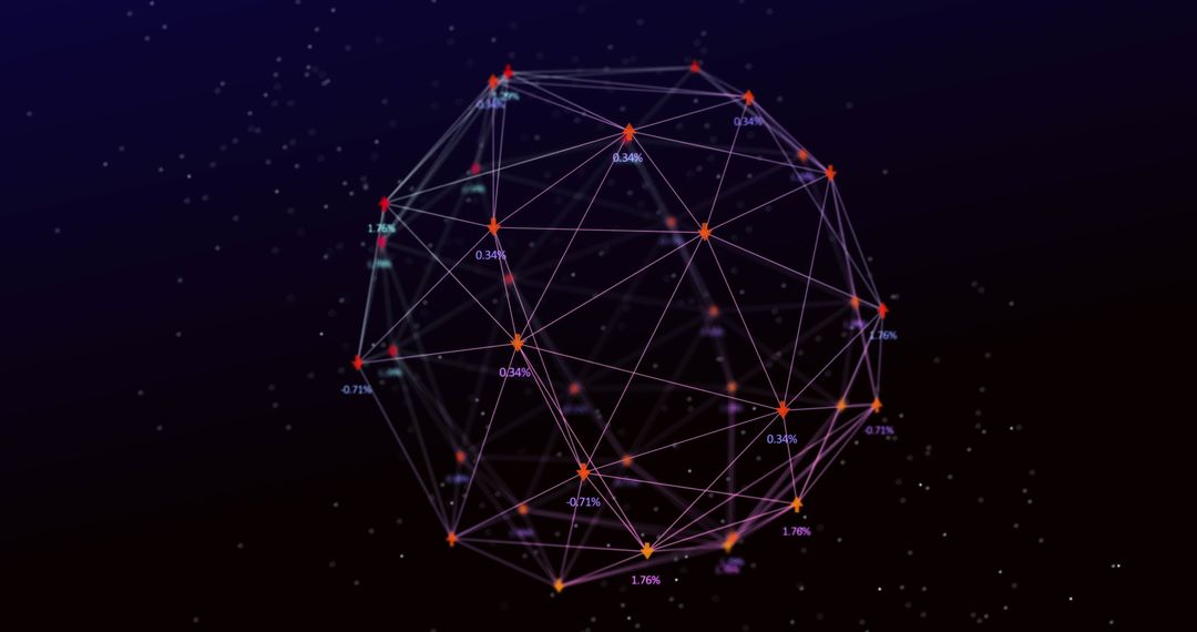 Network of Digital Connections on Abstract Dark Background