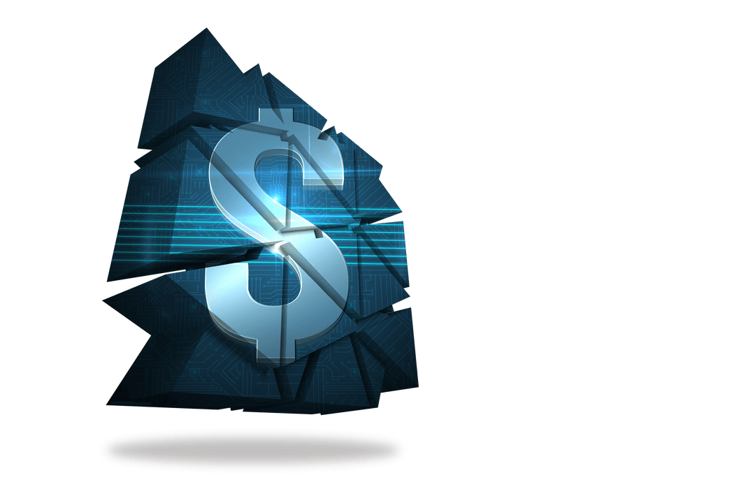 Transparent Dollar Symbol on Abstract Digital Screen