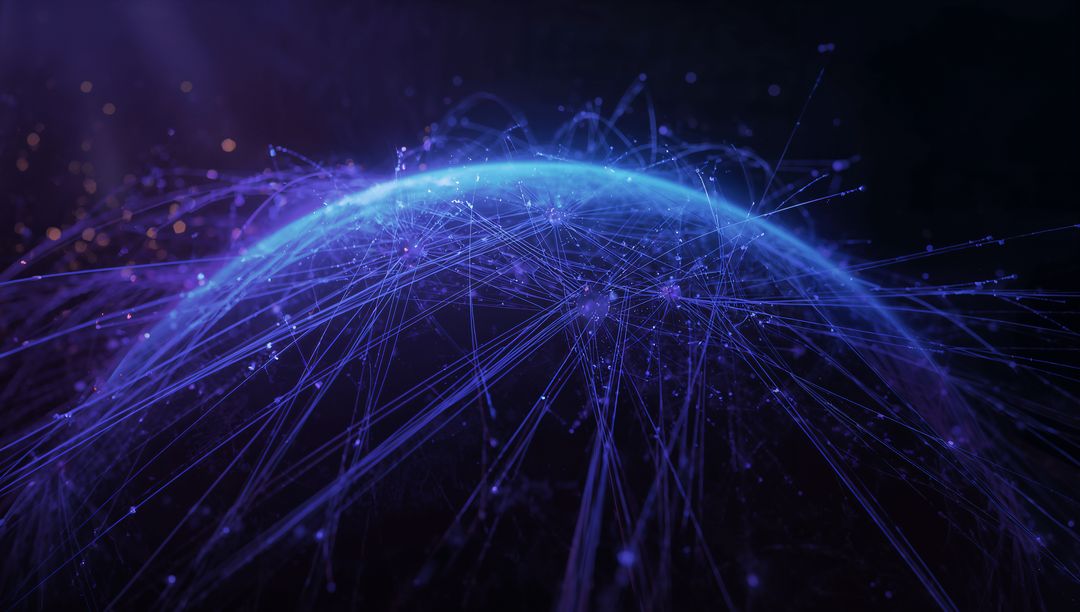Futuristic Network Globe with Glowing Connections