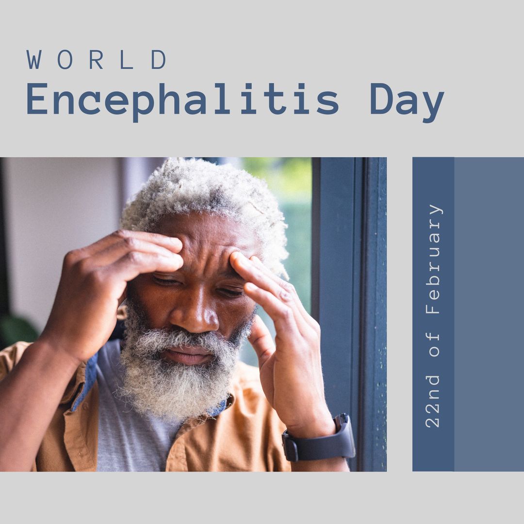 World Encephalitis Day Awareness with Senior African American Man Experiencing Headache - Download Free Stock Templates Pikwizard.com