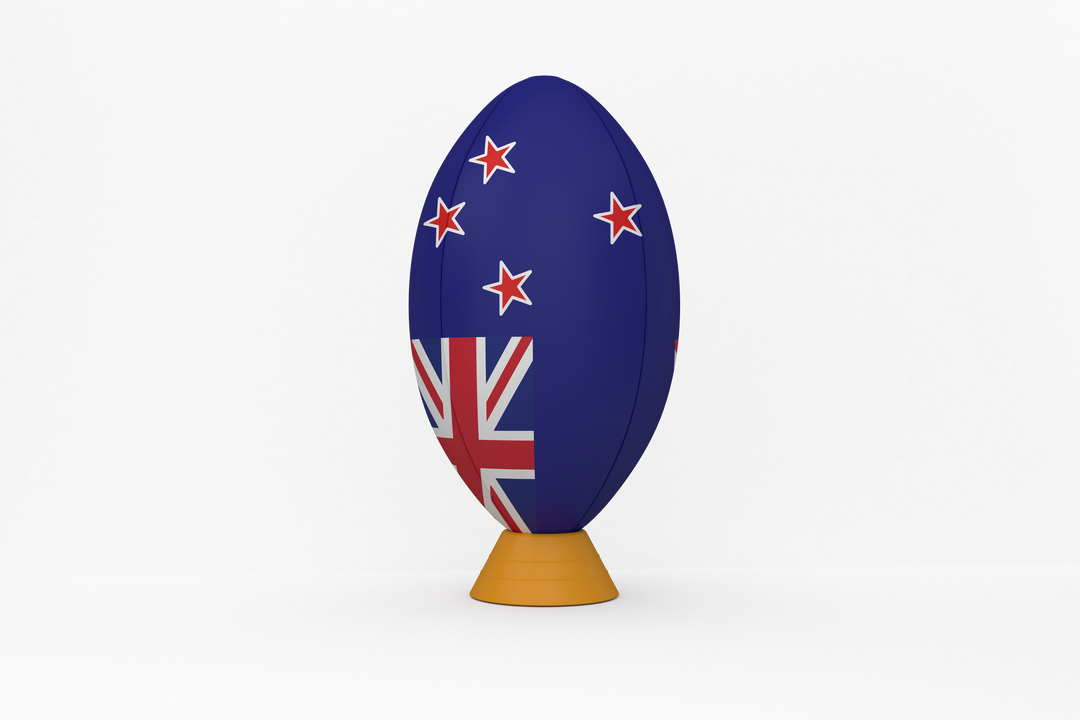 Transparent New Zealand Flag Rugby Ball on Stand - Download Free Stock Images Pikwizard.com