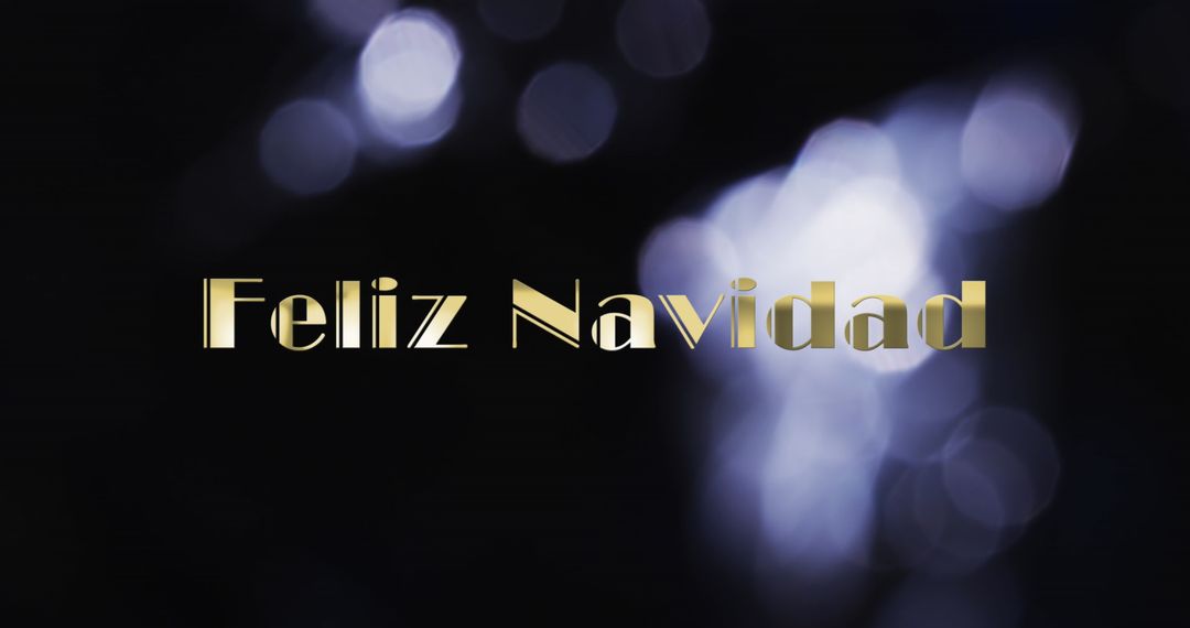 Feliz Navidad Greeting Text with Festive Lights