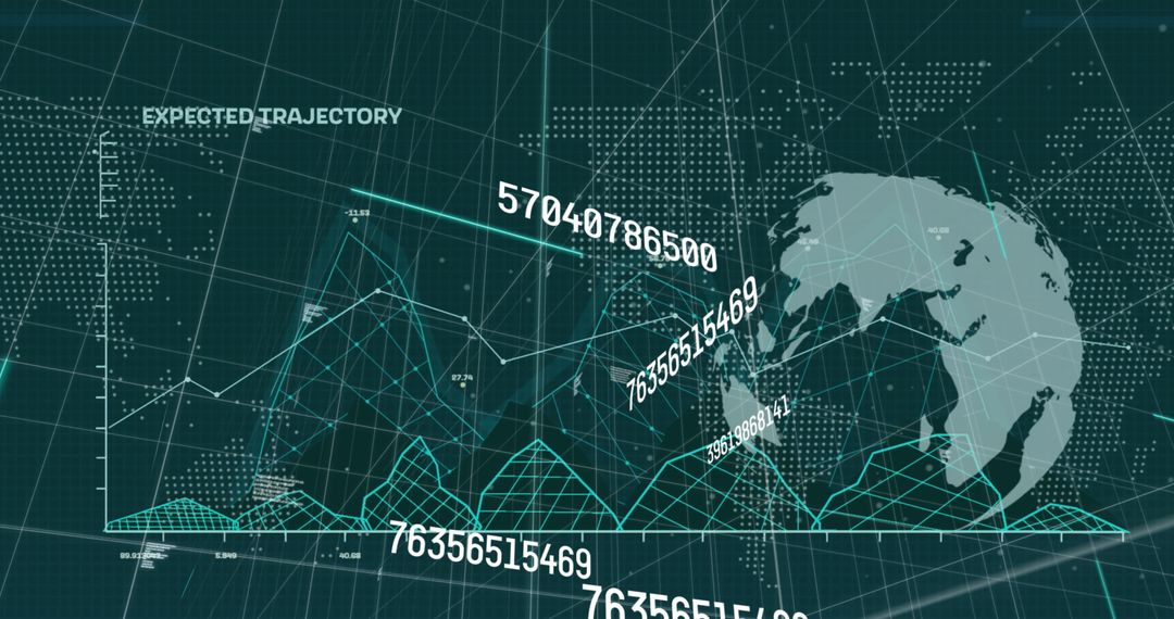 Digital Data Visualization with World Map Backdrop - Free Images, Stock Photos and Pictures on Pikwizard.com