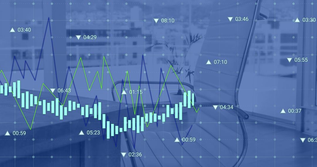 Digital Financial Graph in Modern Office Setting