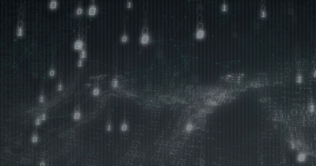 Glowing Binary Digits Drift in Virtual Network Space