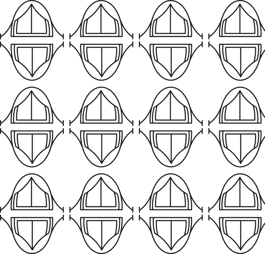 Symmetrical Black Geometric Pattern Transparent Background