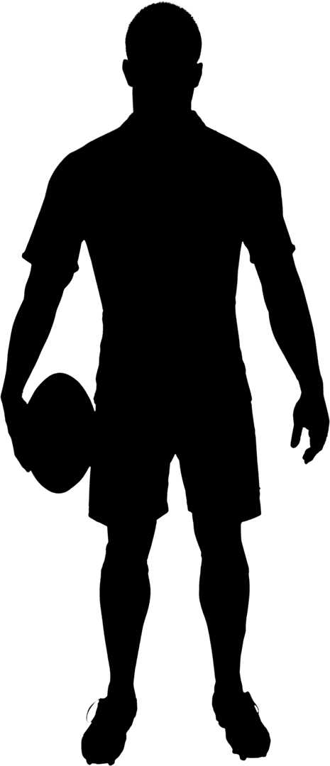 Rugby Player Holding Ball in Dynamic Optimal Transparent