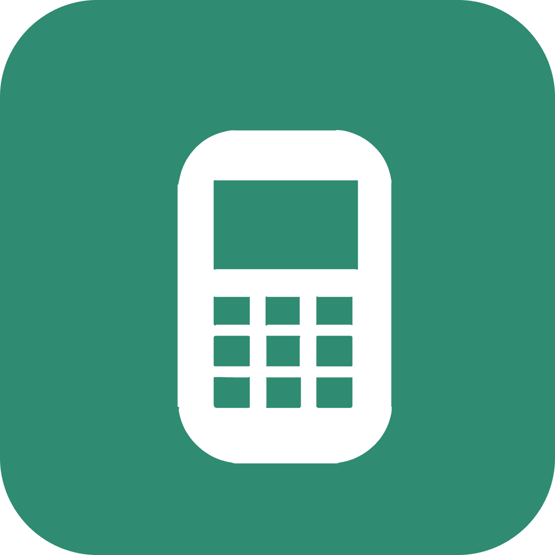 Transparent Smartphone Icon on Green Background Digital Illustration