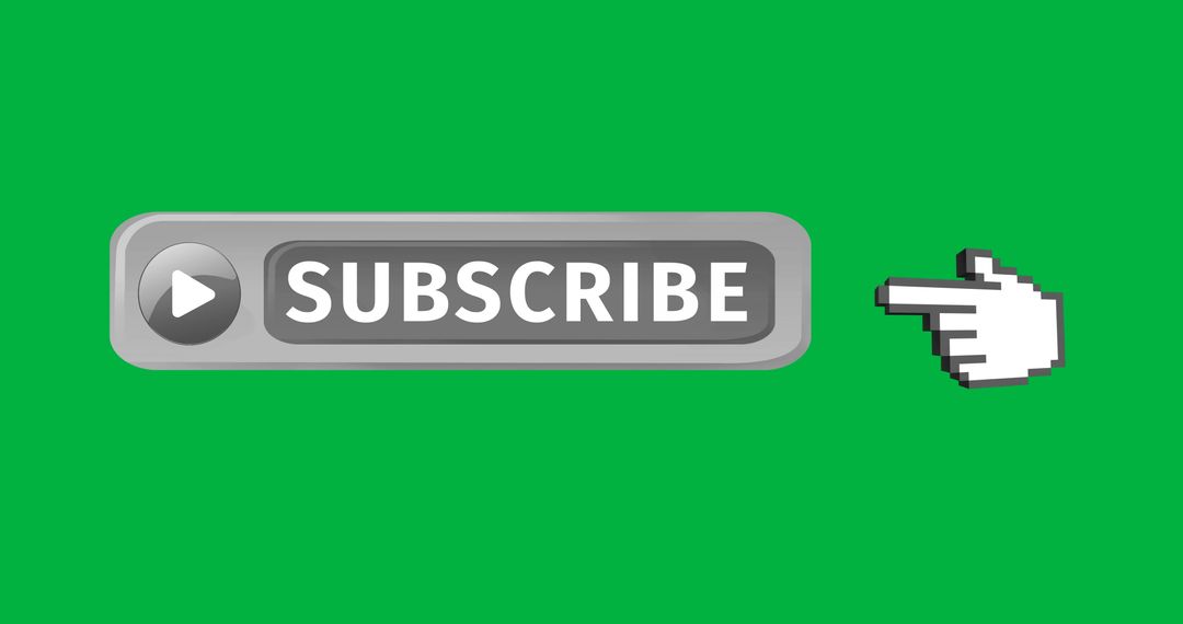 Animated Subscribe Button with Cursor Icon on Green Background