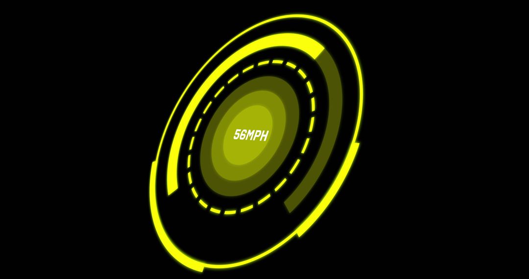 Futuristic Car Speedometer Display Concept in Neon Yellow