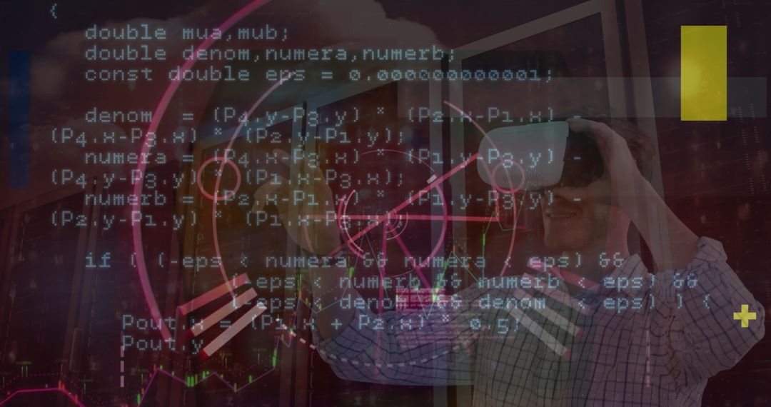 Digital Data Processing Overlay with VR Elements