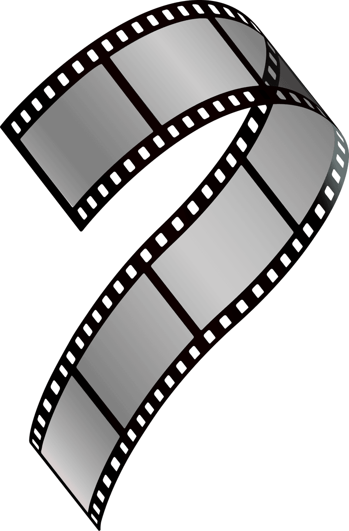 Stylish Curled Film Strip Transparent Background for Retro Projects