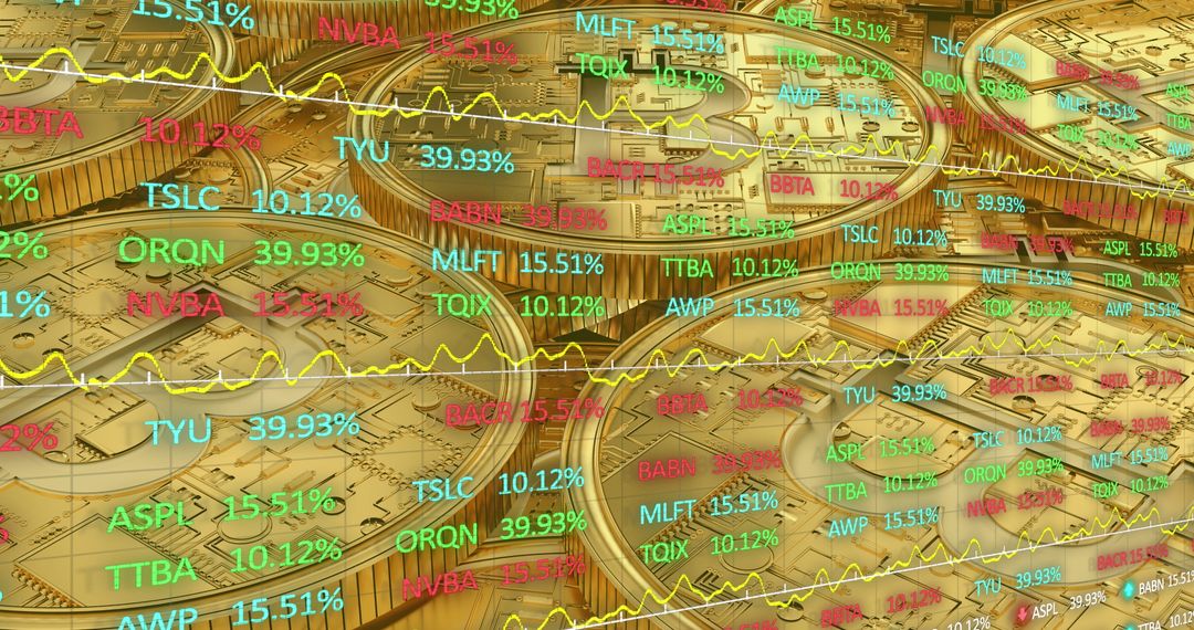 Cryptocurrency Growth Depiction with Financial Data Visual
