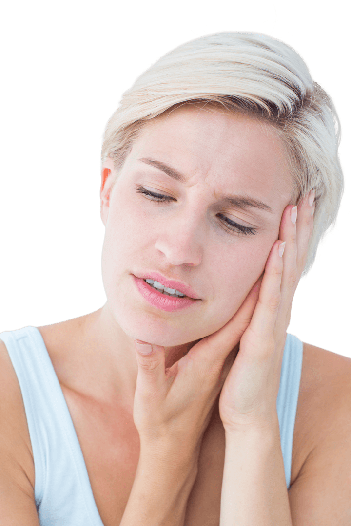 Transparent Background Woman Experiencing Tooth Ache