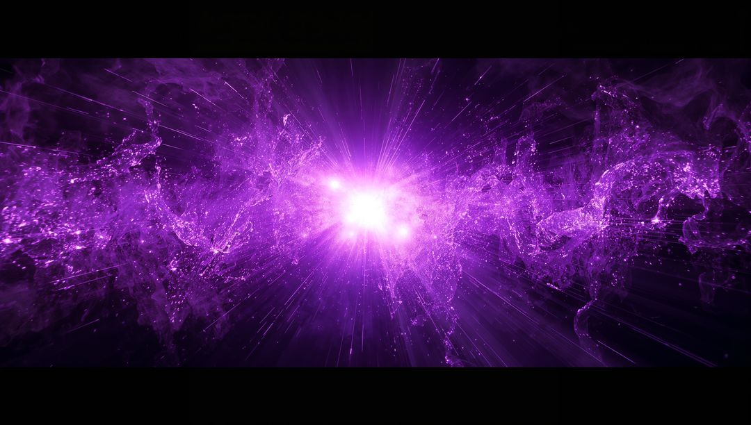 Purple Energy Burst with Cosmic Contours in Space