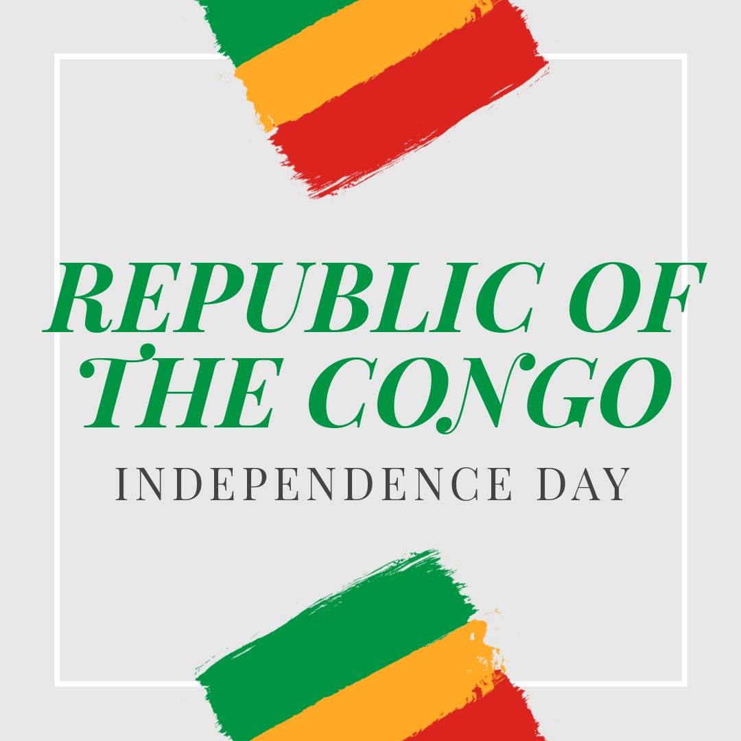Illustration of republic of the congo independence day text with national flags on white background - Download Free Stock Templates Pikwizard.com