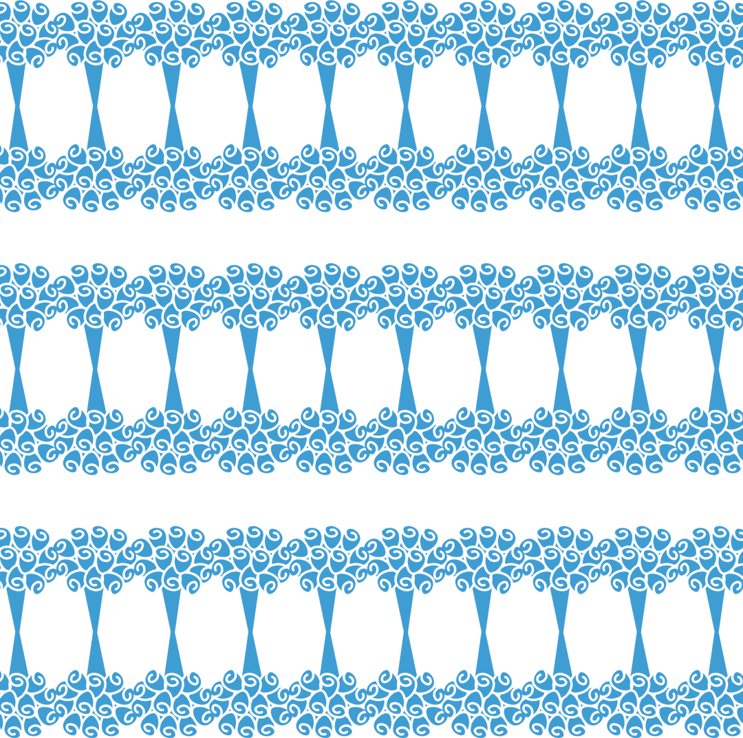 Seamless Blue Floral Pattern on Transparent Background for Design Projects