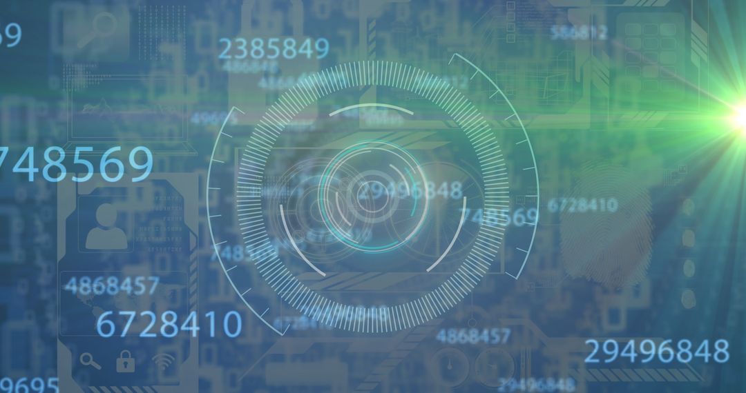 Abstract Digital Interface with Scanning HUD and Technology Overlay