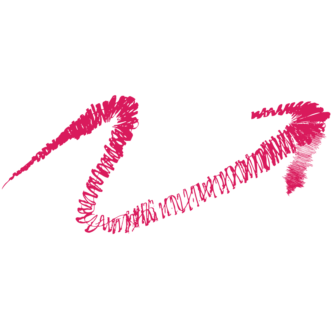 Pink Textured Arrow on Transparent Background for Direction Designs