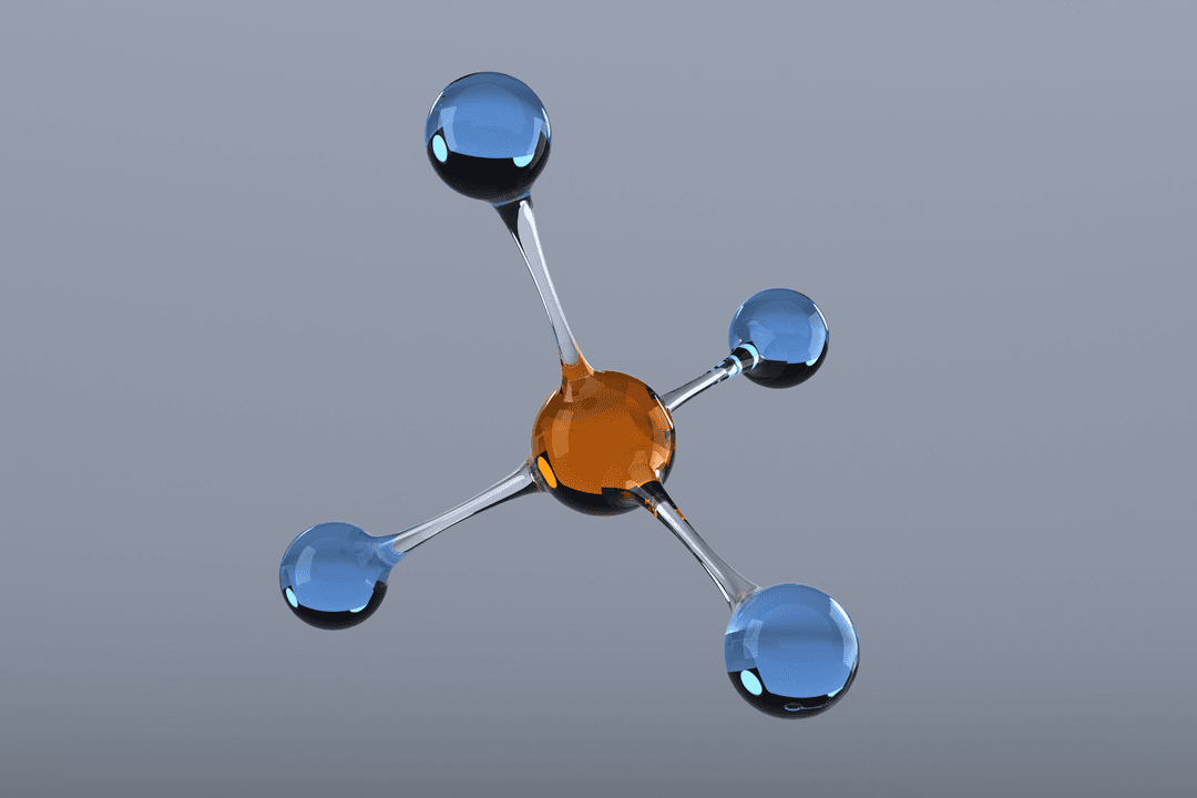 Digital Molecular Structure on Transparent Background