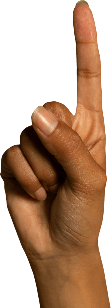 Transparent Hand Pointing Finger Gesture Upwards