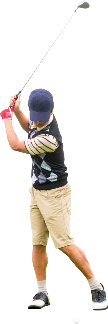 Biracial Golf Player Swinging Club Isolated on Transparent Background - Download Free Stock Images Pikwizard.com