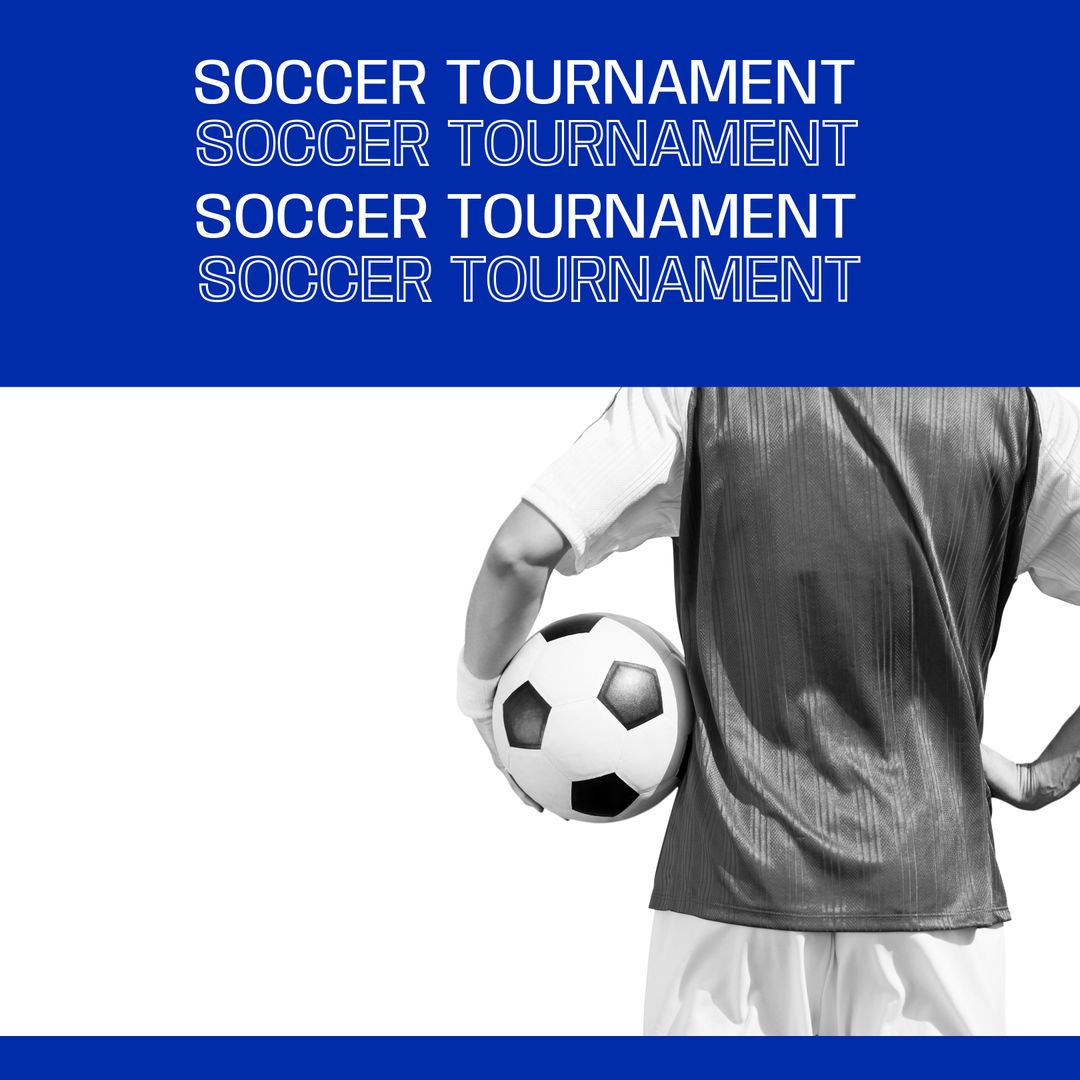 Dynamic Soccer Tournament Announcement with Player and Ball - Download Free Stock Templates Pikwizard.com