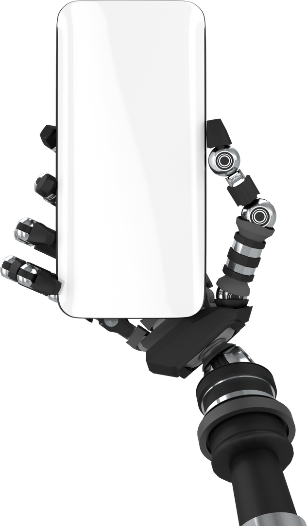 transparent illustration of robotic hand holding smartphone, communication and tech concept - Download Free Stock Images Pikwizard.com