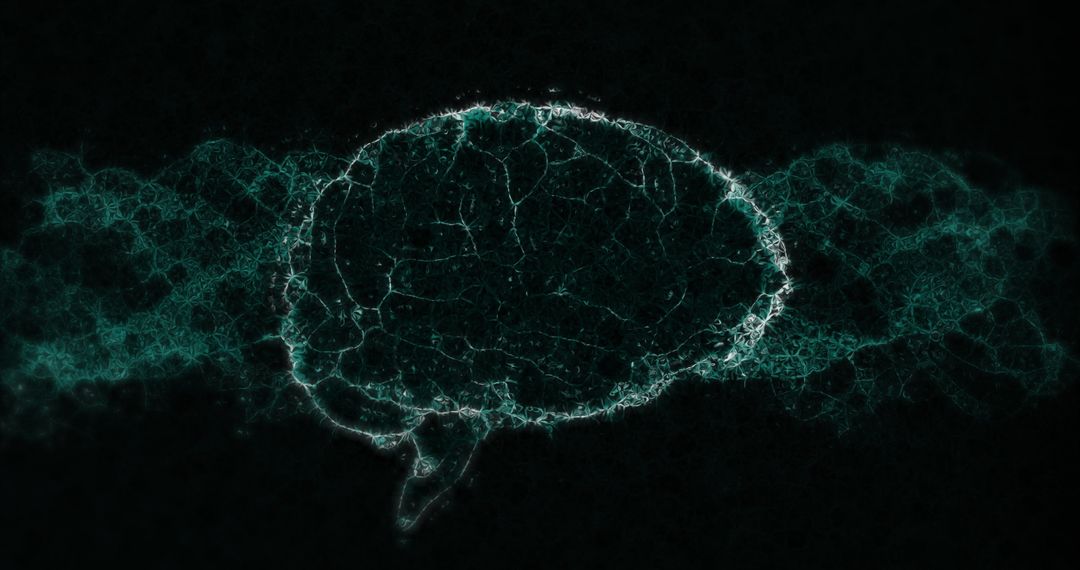 Glowing Digital Brain Neural Network Representation