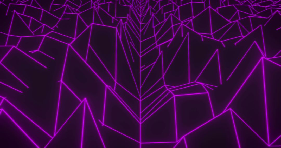 Neon Purple Digital Terrain with Glowing Grid Lines