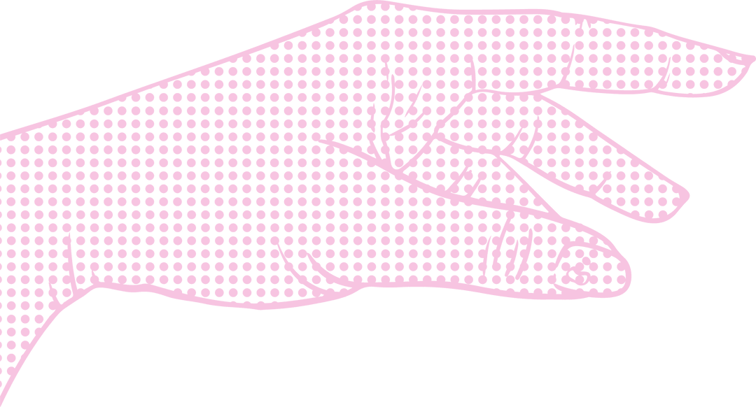 Minimalist Pink Halftone Hand Illustration on Transparent Background