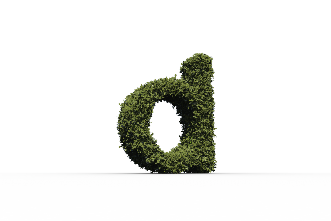 Greenery Letter D on Transparent Background Nature Concept - Download Free Stock Images Pikwizard.com