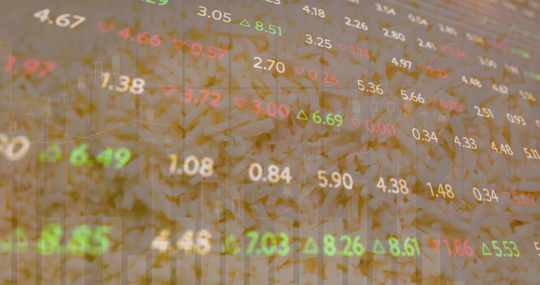 Digital Financial Data Overlaid on Soft Background