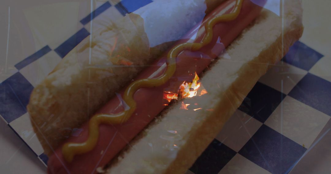 Classic Hot Dog with Mustard at Concession Stand