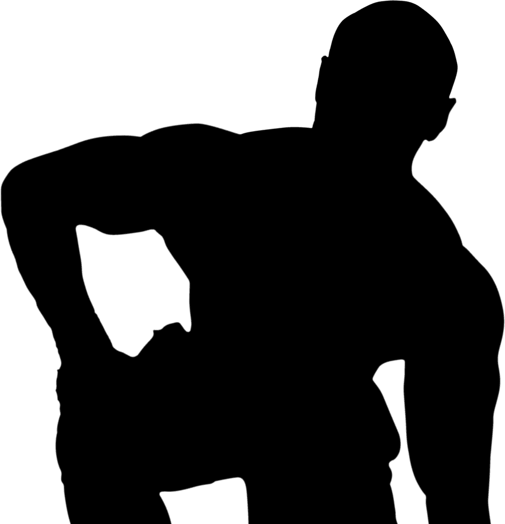 Transparent Silhouette of Athletic Sportsman in Dynamic Pose