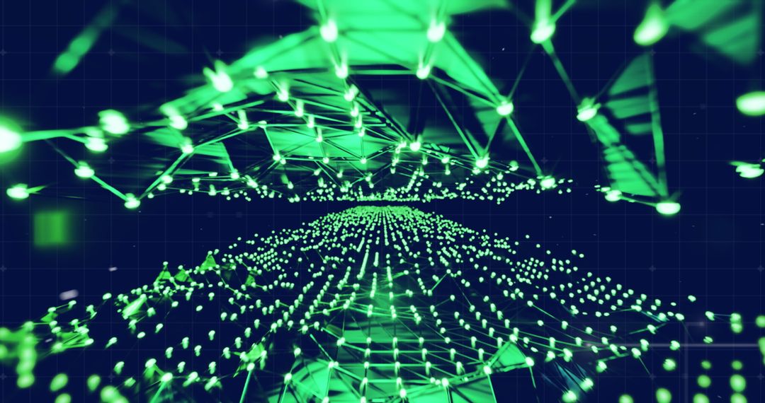 Green Digital Network Abstract Background Wave