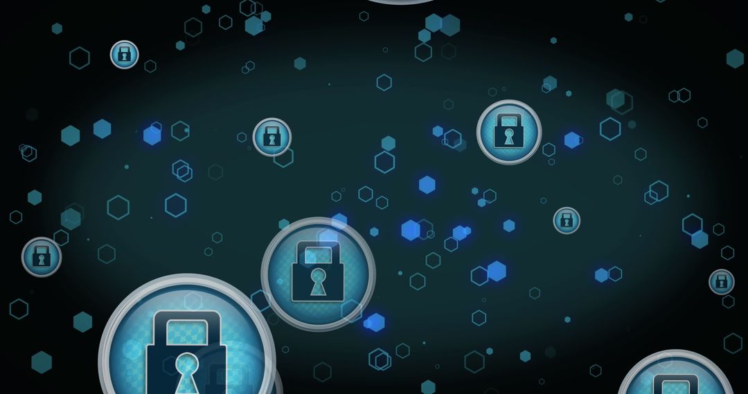 Digital Security Interface with Padlock Symbols