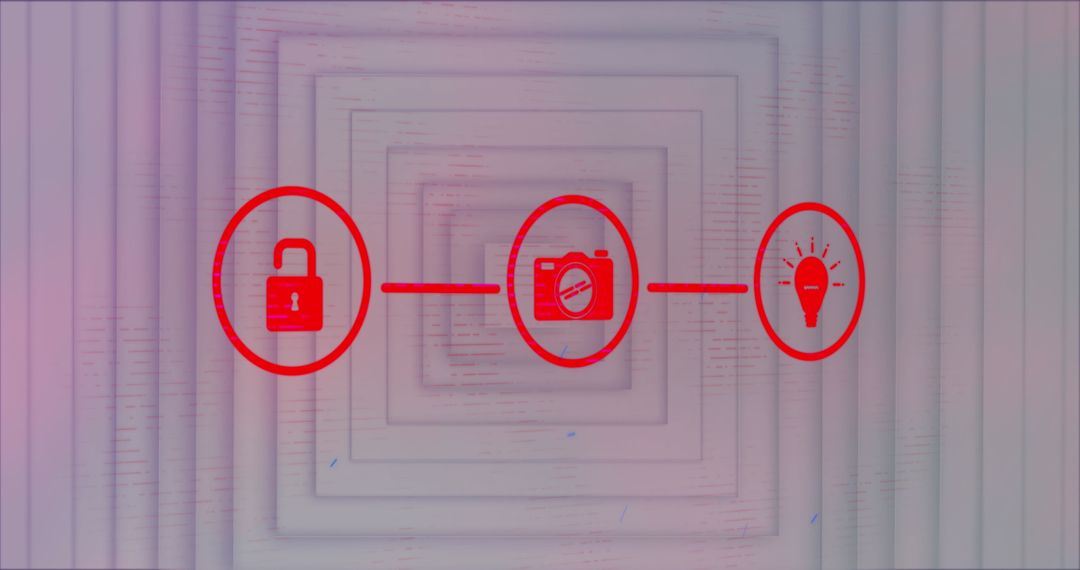 Digital Innovation Connected Icons on Subtle Grid Background