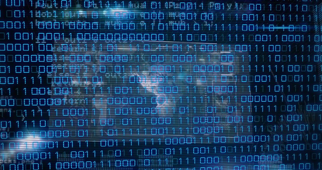 Binary Code Overlay in Digital Data Visualization - Free Images, Stock Photos and Pictures on Pikwizard.com