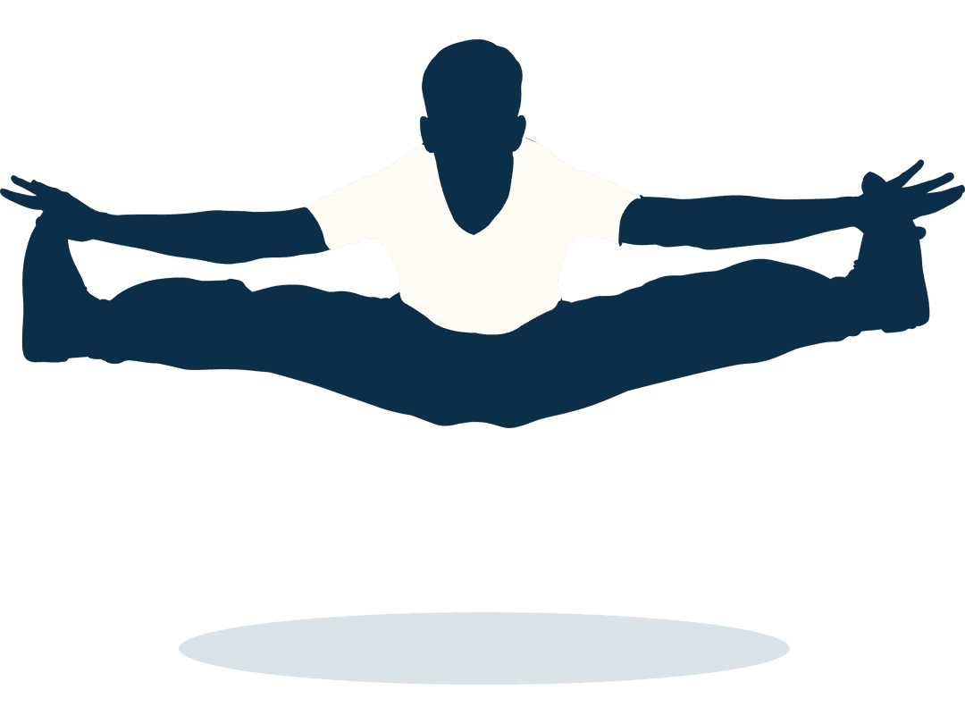 Silhouette of Star Jumping Man on Transparent Background