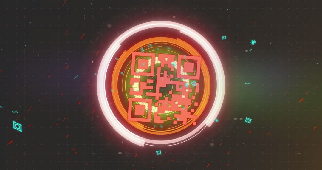 Futuristic QR Code Security Scanning Concept