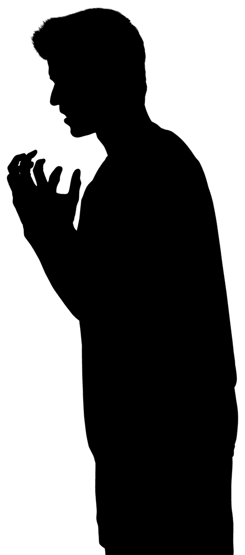 Transparent Angry Man Silhouette on Background