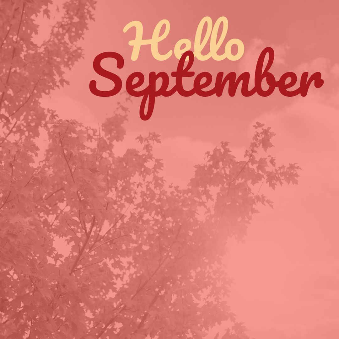 Hello September Autumn Foliage Welcome Banner