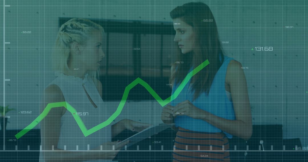 Colleagues Analyzing Financial Data Visualization in Modern Office
