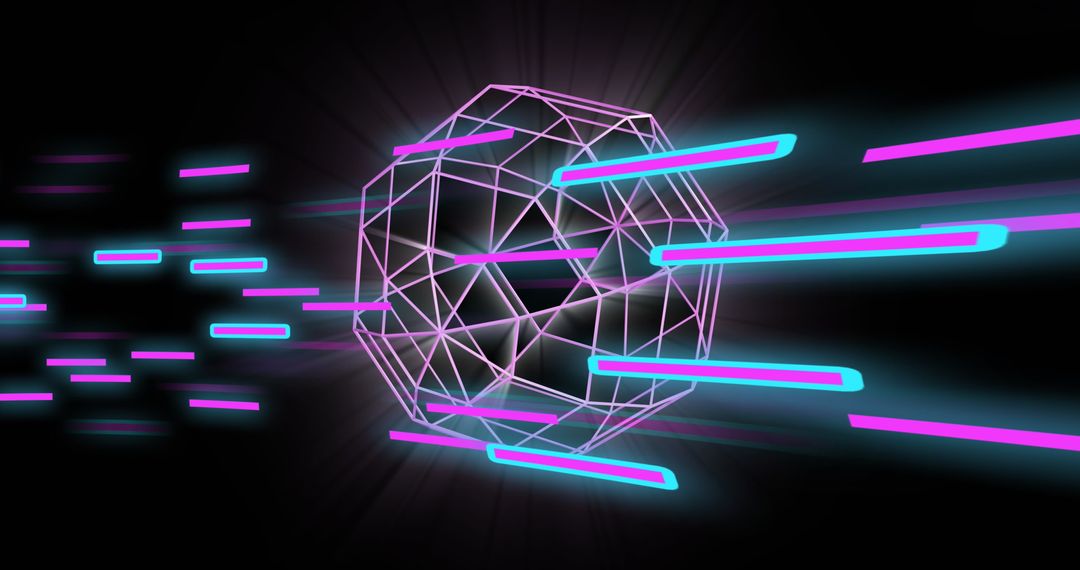 Futuristic 3D Neon Geometric Abstract Design