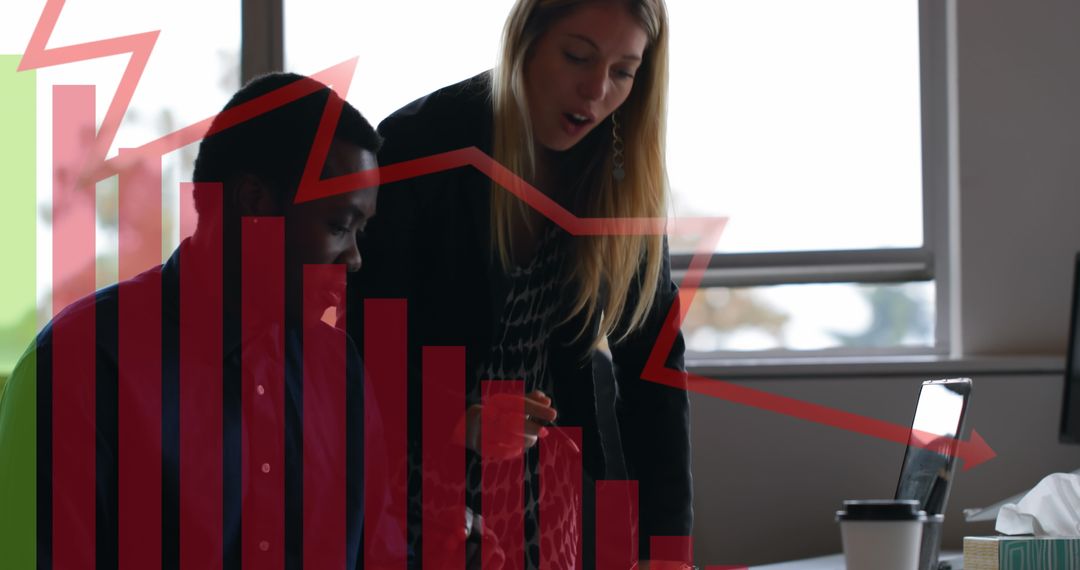 Diverse Professionals Collaborating on Data Analytics in Office