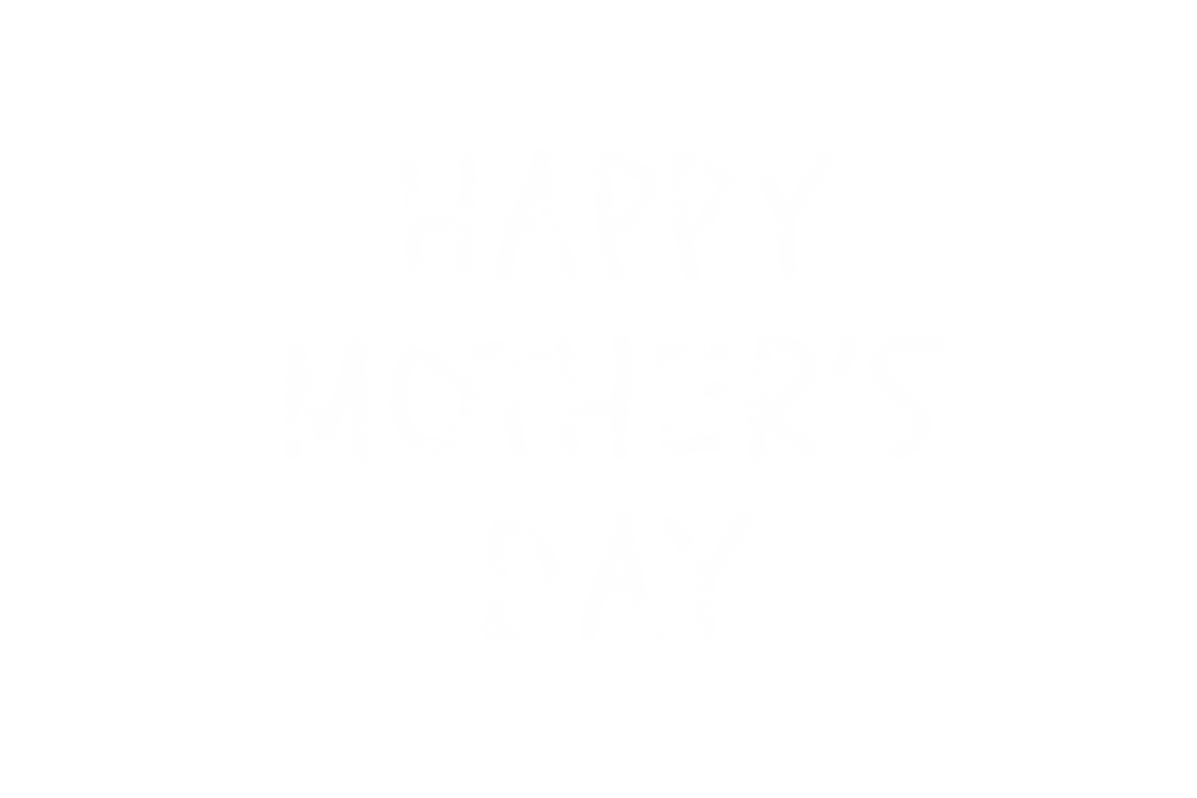 Happy Mother's Day Text on Transparent Background Celebration Card