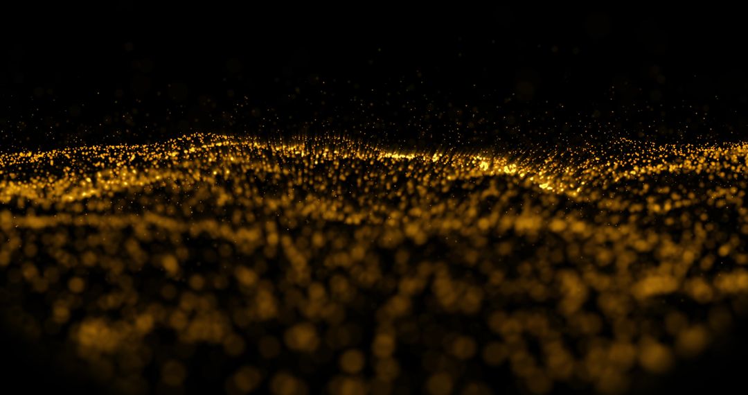 Golden Particles Displaying Shimmering Movement